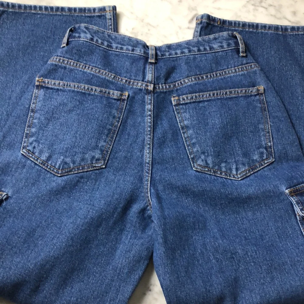 The Frankie Shop Blue Denim Cargo Jeans Wide leg Size S - Picture 5 of 13
